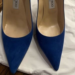Like new Jimmy choo blue suede heels. Heel height is 3.5”.